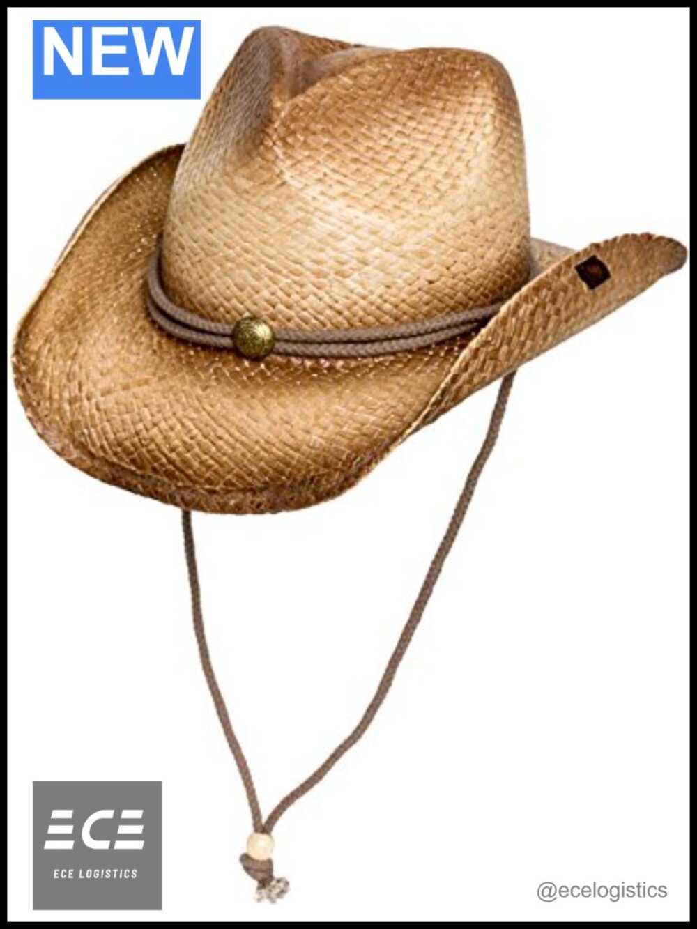 Peter Grimm Straw Round Up Cowboy Hat One Size
